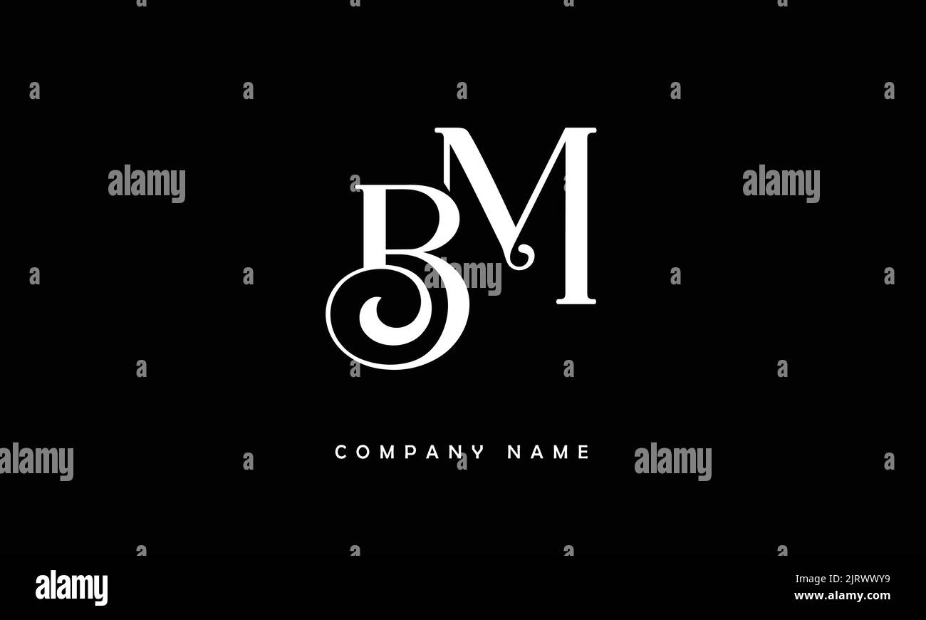 BM, MB Monogramma del logo delle lettere astratta Illustrazione Vettoriale