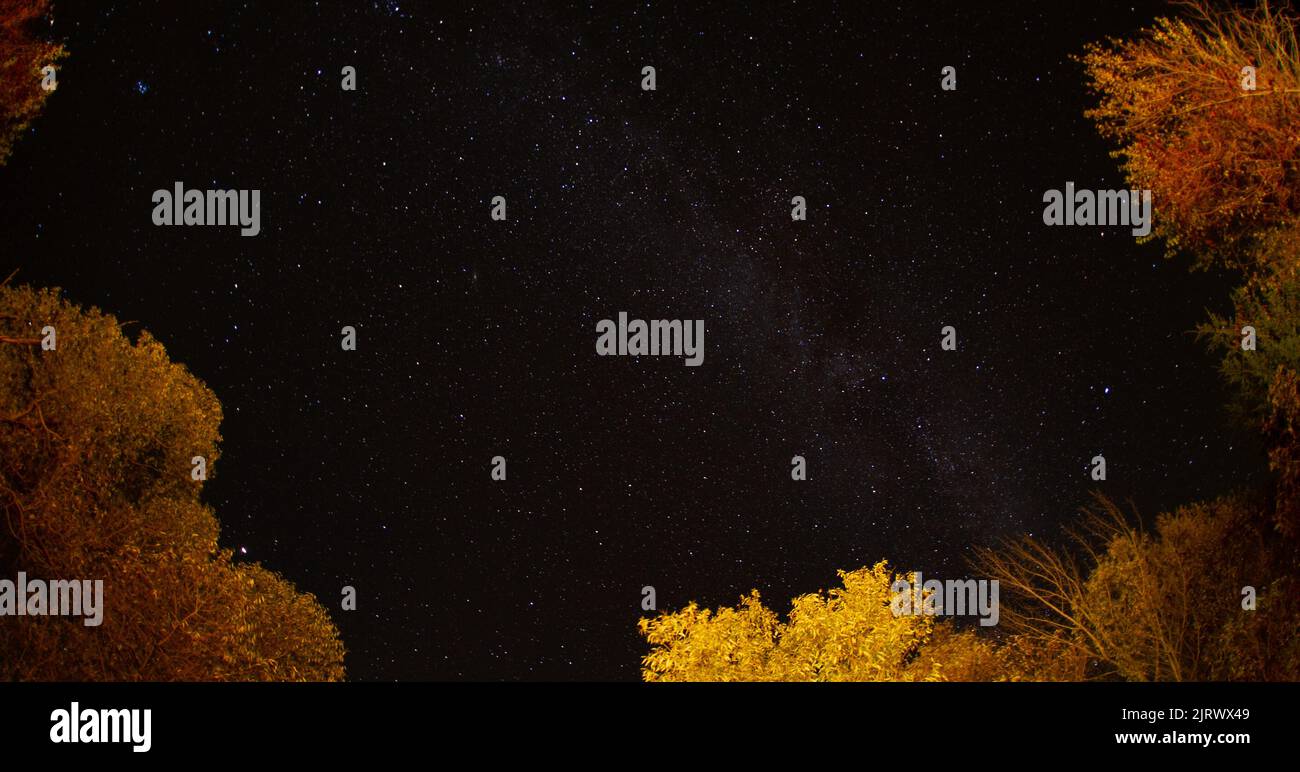 La Via Lattea fotografata di notte in Transilvania Foto Stock