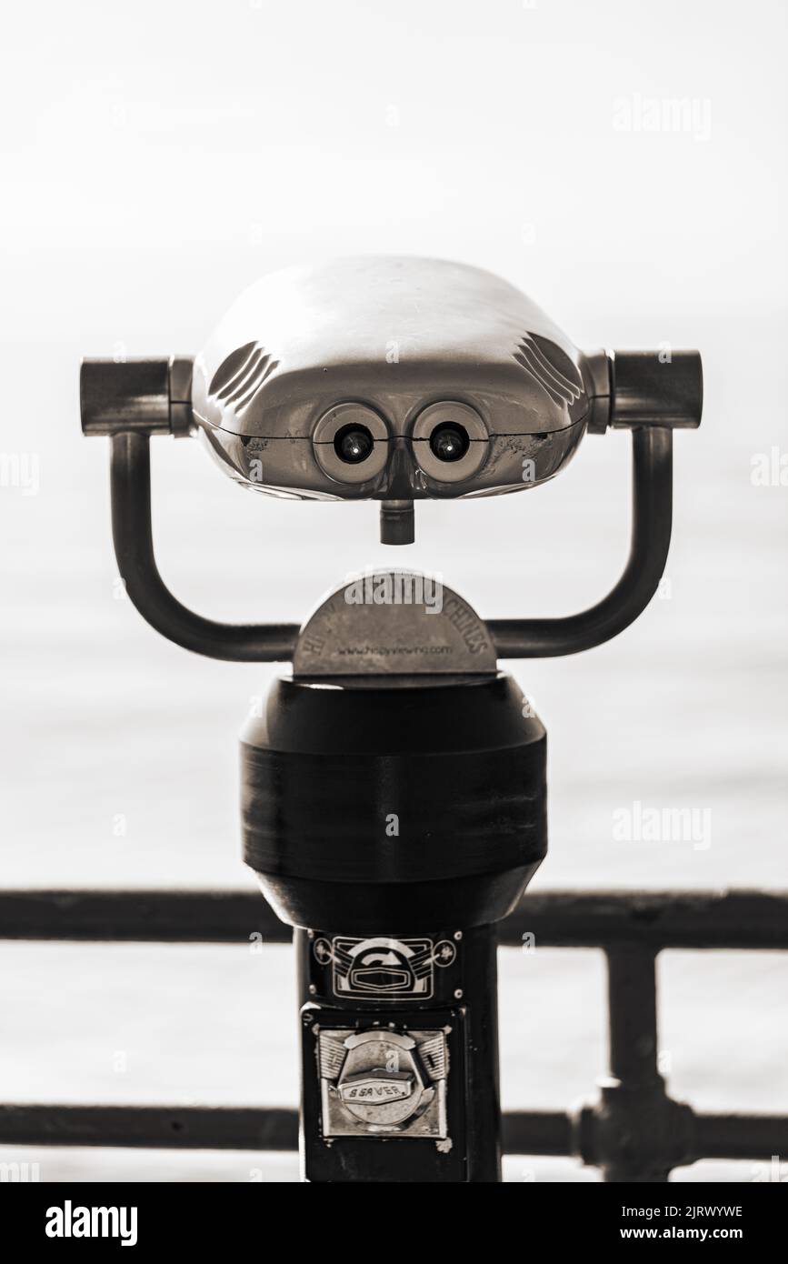 B&W Binocolo Foto Stock