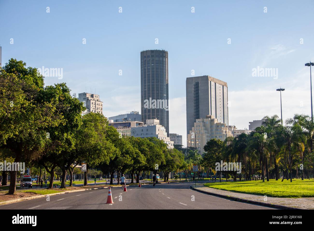 edifici del centro di rio de janeiro visti dal terrapieno di flamengo Foto Stock