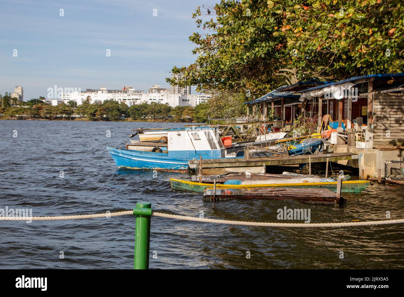 Laguna di Rodrigo de Freitas a Rio de Janeiro. Foto Stock