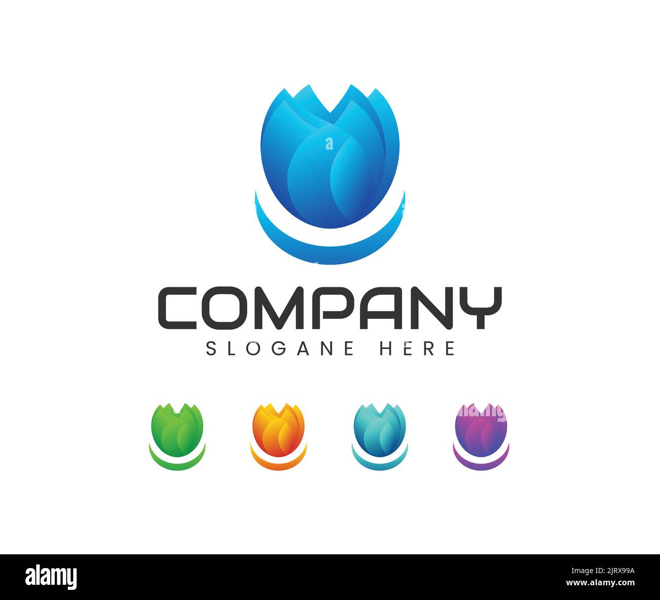 Lotus Flower Logo astratto bellezza Spa salone cosmetici marchio lineare stile. Modello creativo di disegno del marchio del vettore di ispirazione del fiore Illustrazione Vettoriale