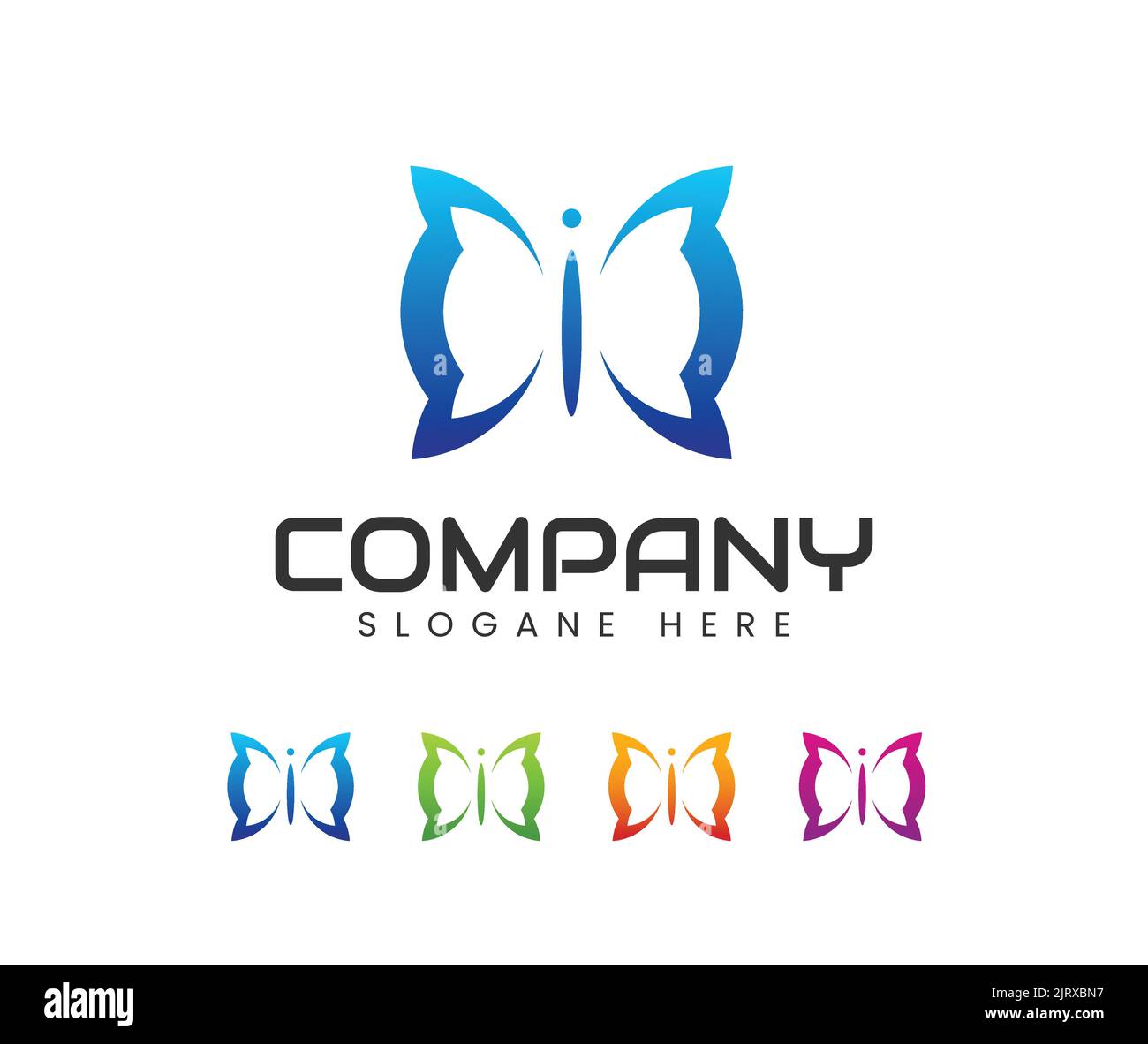 Farfalla logo astratto. Logo Butterfly e modello di icone. Illustrazione vettoriale. Illustrazione Vettoriale