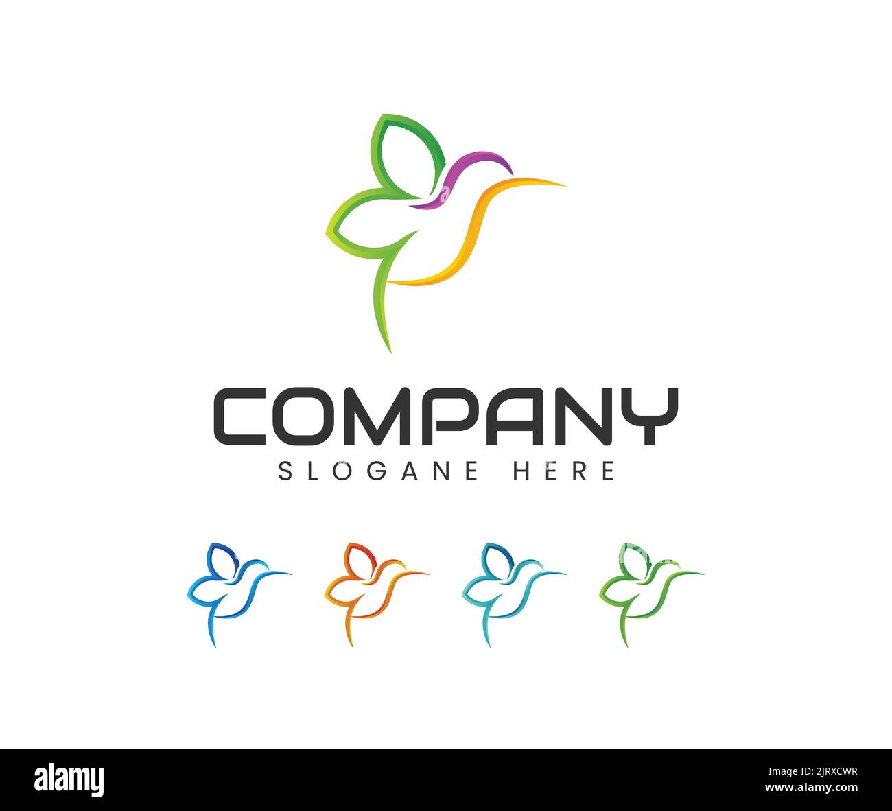 Logo Hummingbird. Bella Creative Bird Logo Design vettore Illustrazione Vettoriale