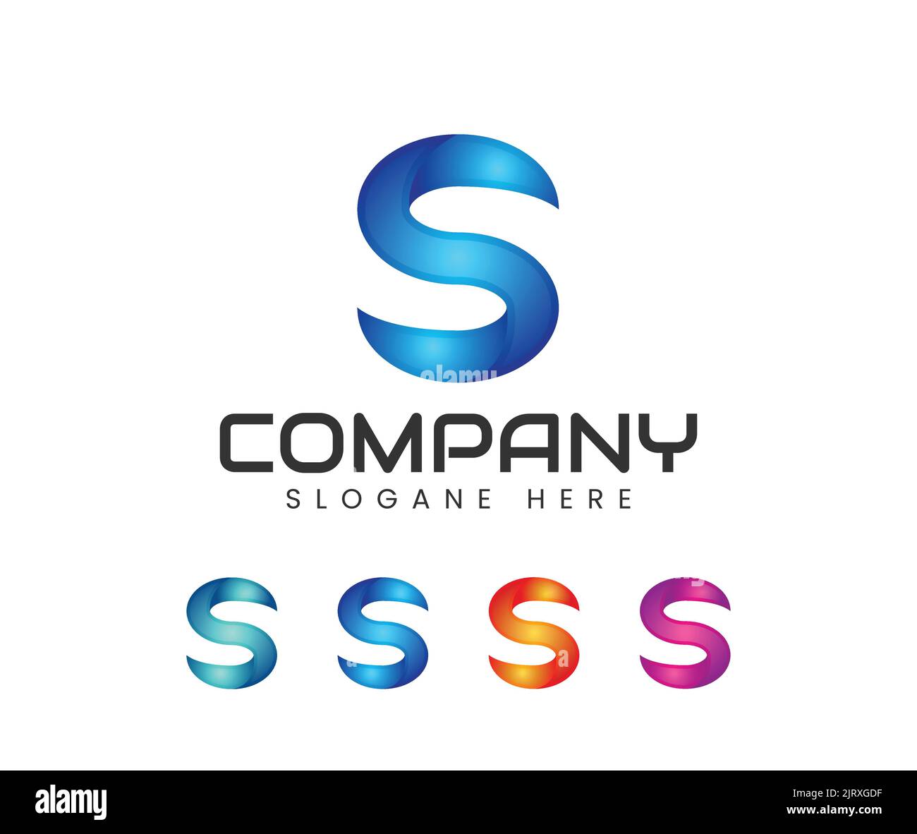 Astratto moderno lettera S 3D logo design. Modello vettoriale colorato con logo S a 3D lettere Illustrazione Vettoriale