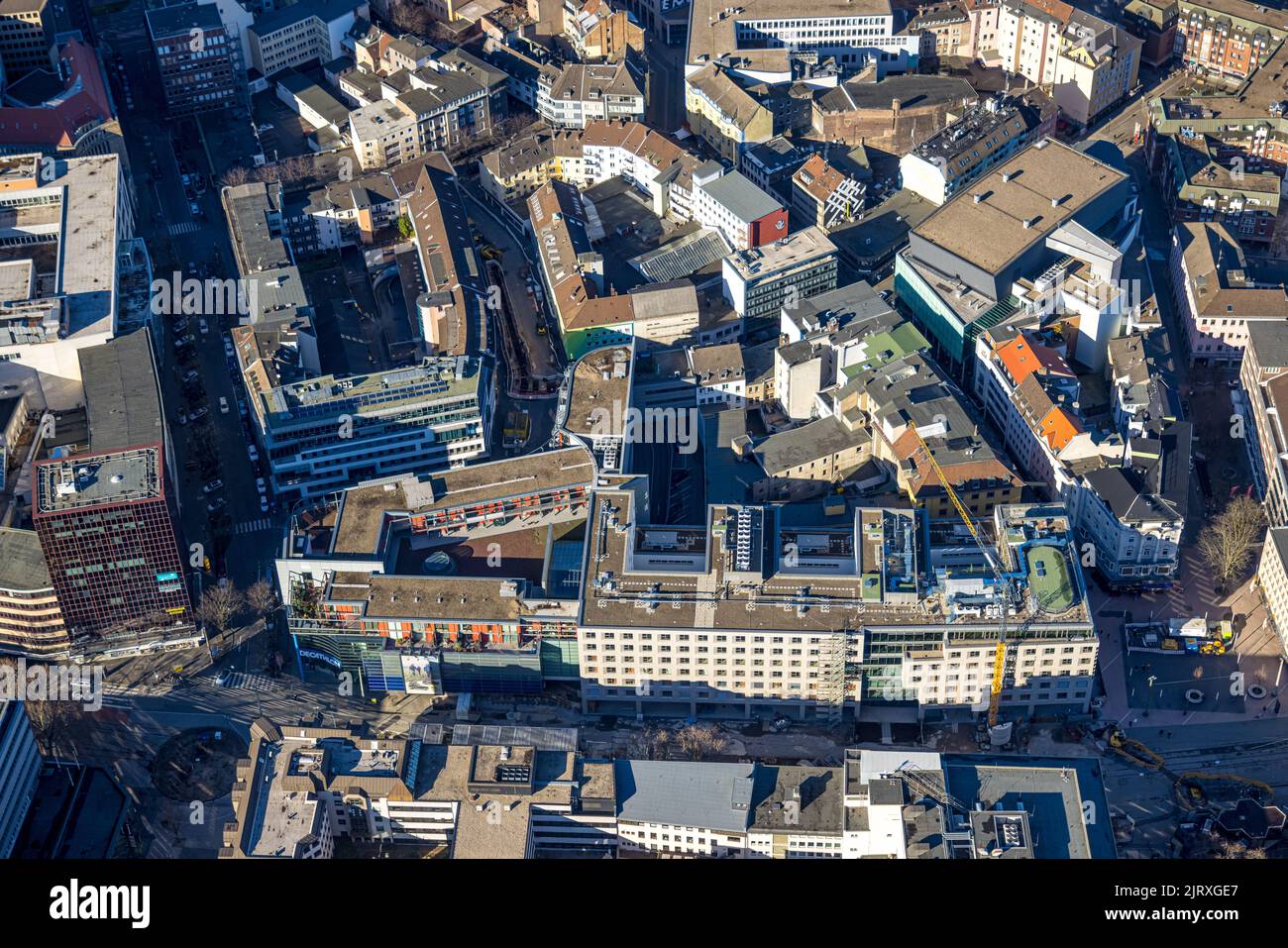 Vista aerea, cantiere Kampstraße per nuovo dormitorio studentesco BaseCamp Dortmund, Città, Dortmund, zona Ruhr, Renania settentrionale-Vestfalia, Germania, con Foto Stock