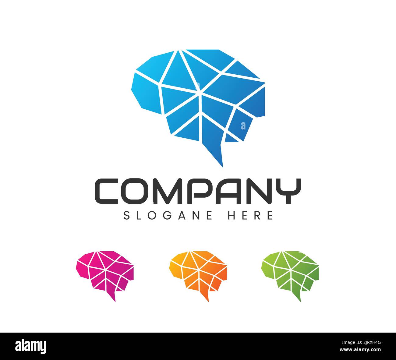 Design del logo Brain TECH. Modello di disegno di illustrazione vettoriale di idea del logo del cervello e dell'icona Illustrazione Vettoriale