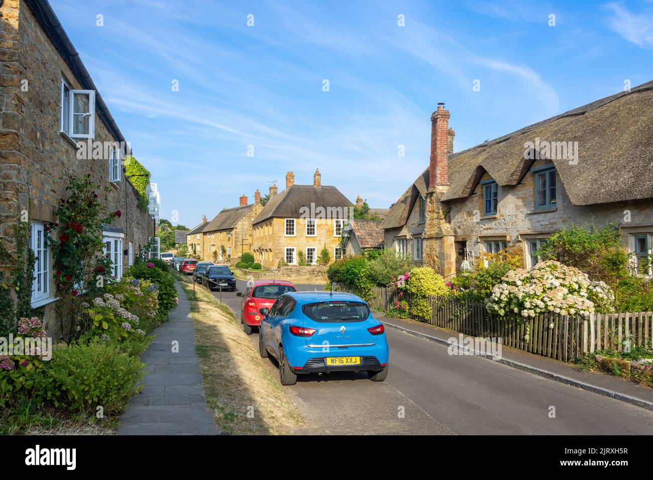 West Street, Hinton St George, Somerset, Inghilterra, Regno Unito Foto Stock