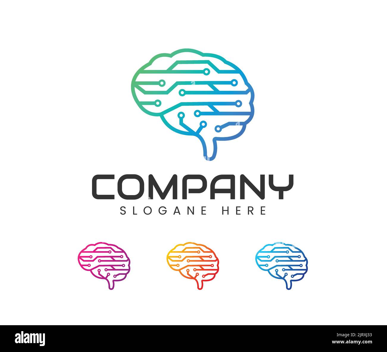 Modello di icone Smart logo tecnologia cervello. Moderno, semplice e pulito Illustrazione Vettoriale