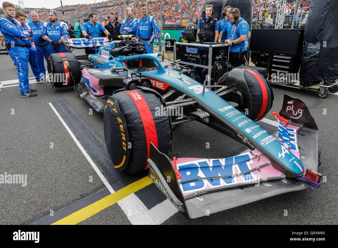 Mogyorod, Ungheria. Luglio 31th 2022. Formula 1 Gran Premio d'Ungheria a Hungaroring, Ungheria. Nella foto: Alpine F1 Team A522 di Esteban OCON (fra) in griglia Foto Stock