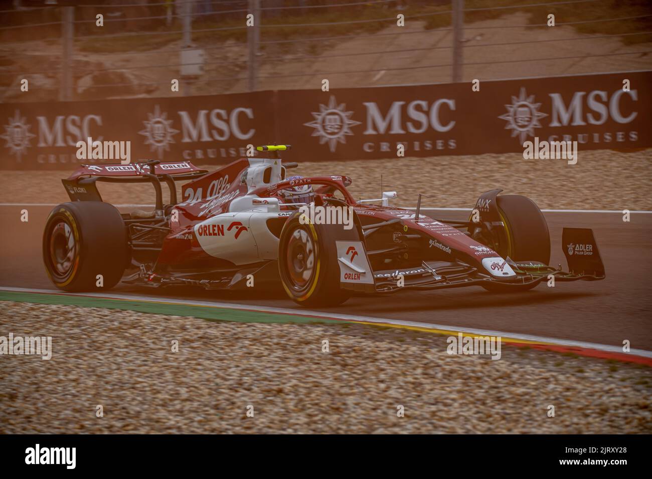 Stavelot, Belgio, 26th ago 2022, Zhou Guanyu, dalla Cina compete per l'Alfa Romeo Racing. Prova, 14° round del campionato di Formula 1 2022. Credit: Michael Potts/Alamy Live News Foto Stock
