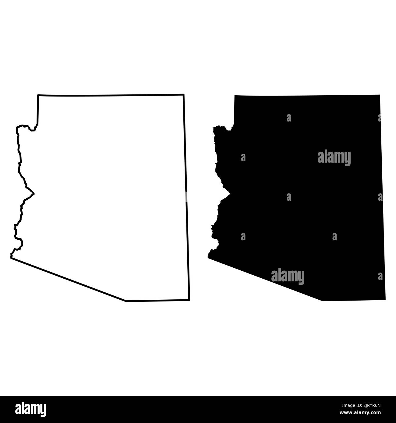 Set di forma mappa Arizona, stati uniti d'america. Illustrazione vettoriale simbolo icona concetto piatto . Illustrazione Vettoriale