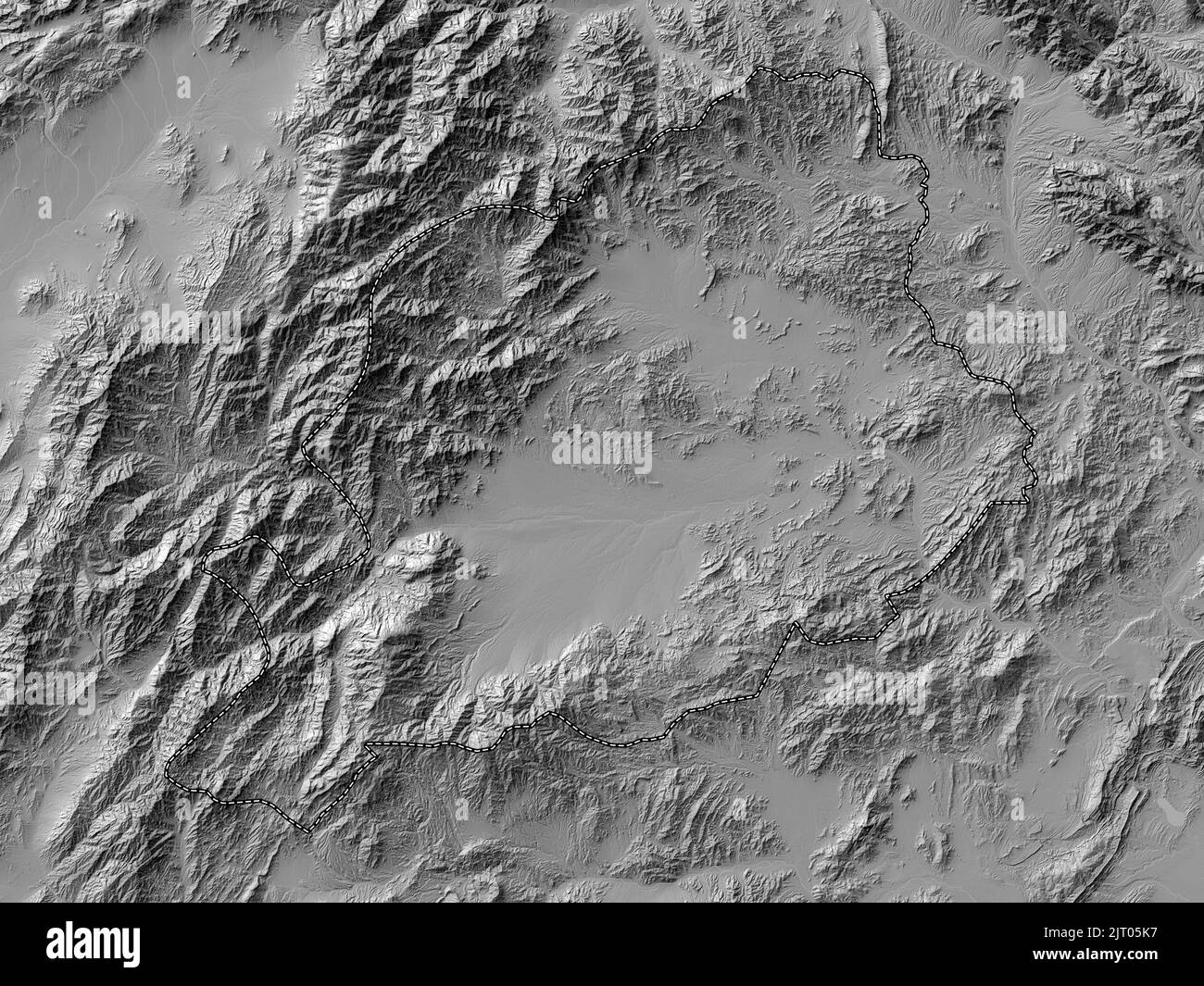 Khost, provincia dell'Afghanistan. Mappa altimetrica bilivello con laghi e fiumi Foto Stock