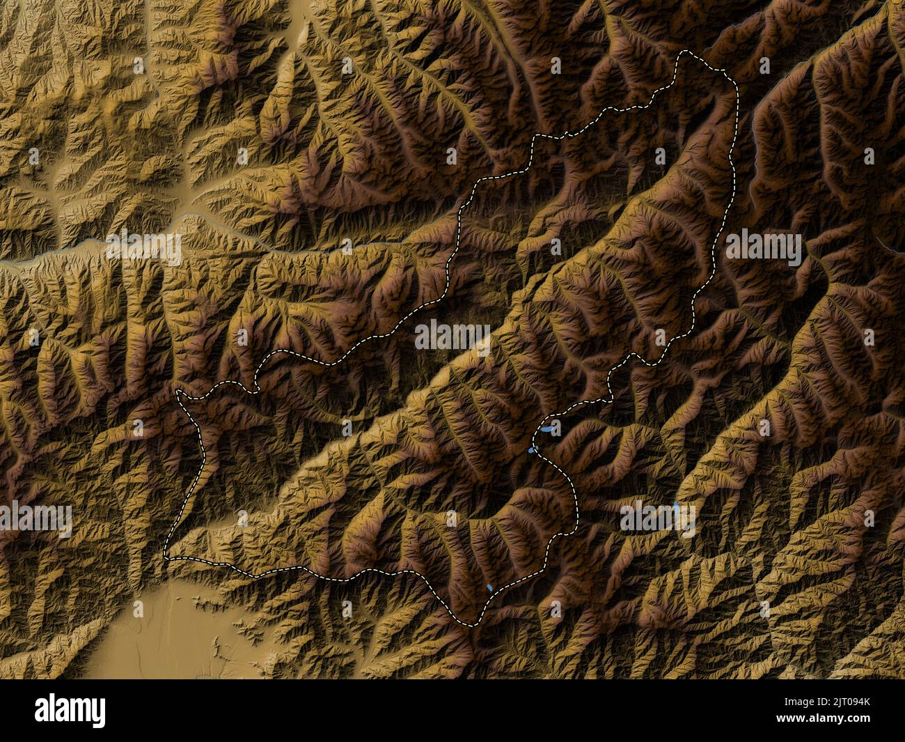 Panjshir, provincia dell'Afghanistan. Mappa di altitudine colorata con laghi e fiumi Foto Stock
