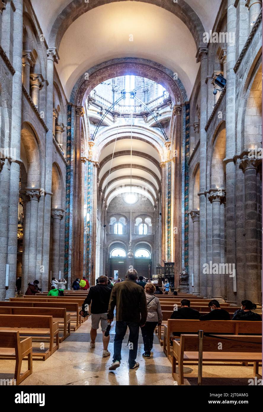 Interno della Cattedrale di Santiago De Compostela Foto Stock