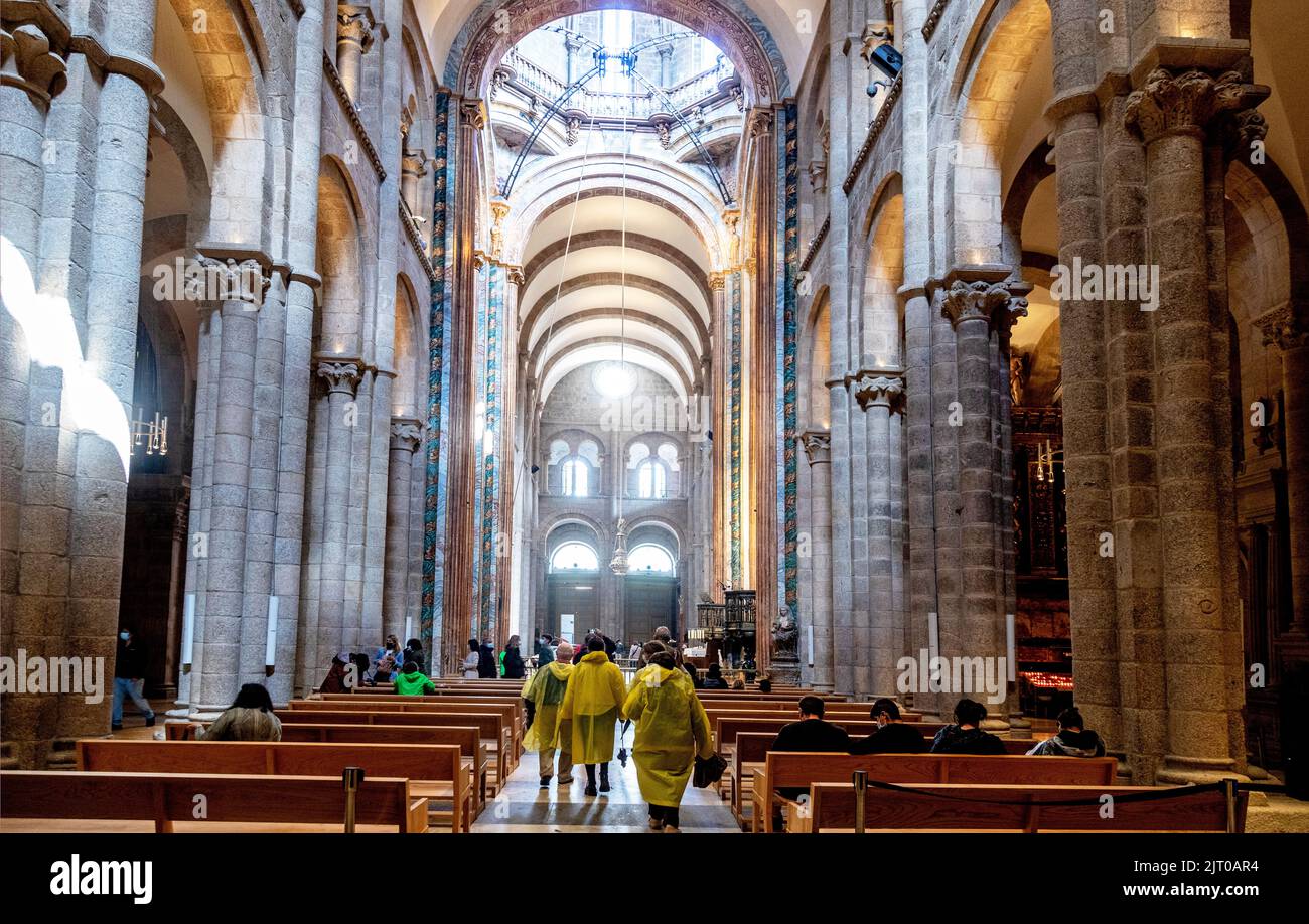 Interno della Cattedrale di Santiago De Compostela Foto Stock