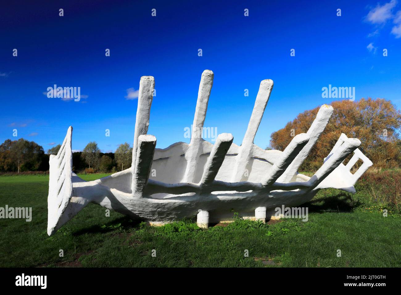 Il Peterborough Sculpture Park, Thorpe Meadows, Peterborough City, Cambridgeshire, Inghilterra, Regno Unito Foto Stock