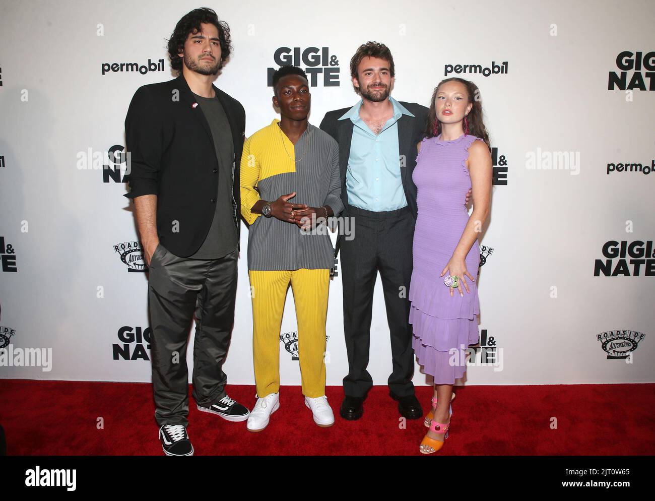 Los Angeles, California. 26th ago, 2022. Zoe Margaret Colletti, Olly Sholotan, Charlie Rowe, Emilio Garcia-Sanchez, al Los Angeles Special Screening di Gigi & Nate all'Huffington Center di Los Angeles, California il 26 agosto 2022. Credit: Faye Sadou/Media Punch/Alamy Live News Foto Stock