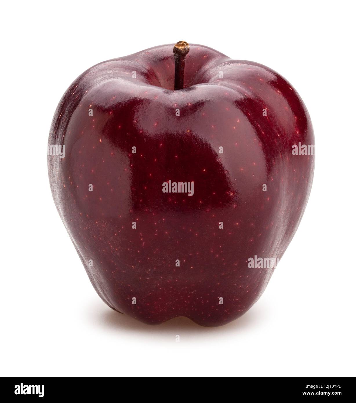 rosso delizioso percorso di mele isolato su bianco Foto Stock