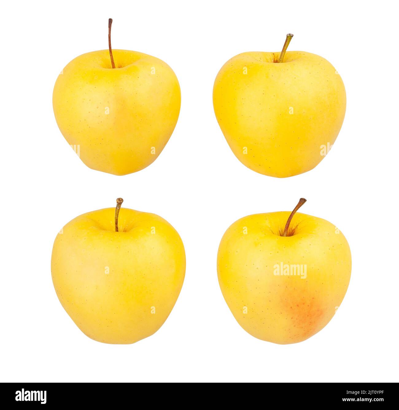 percorso di mela giallo isolato su bianco Foto Stock