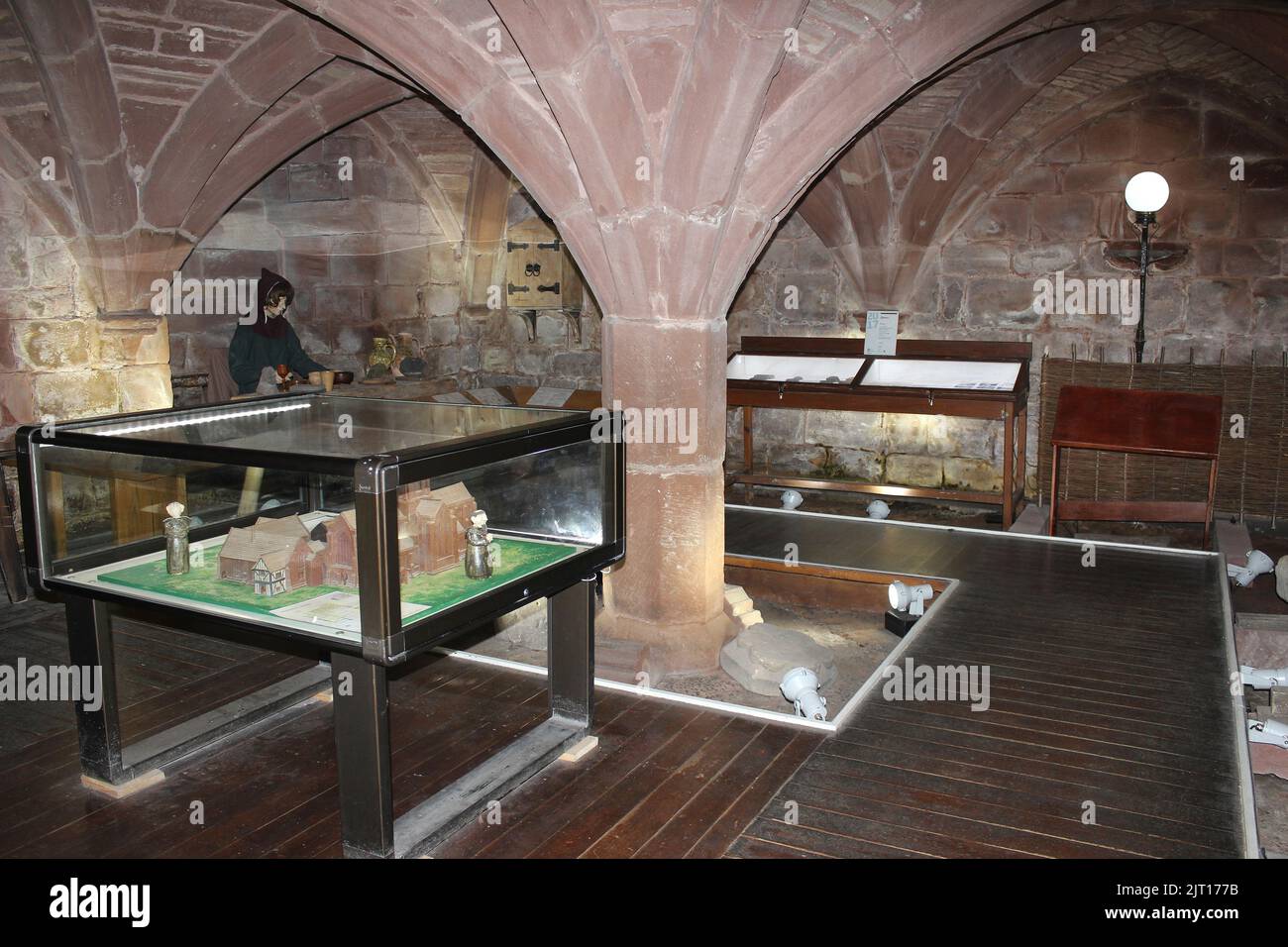 Sottoscroft dell'ex Monastero Benedettino - il Priorato di Birkenhead ora utilizzato come museo Foto Stock