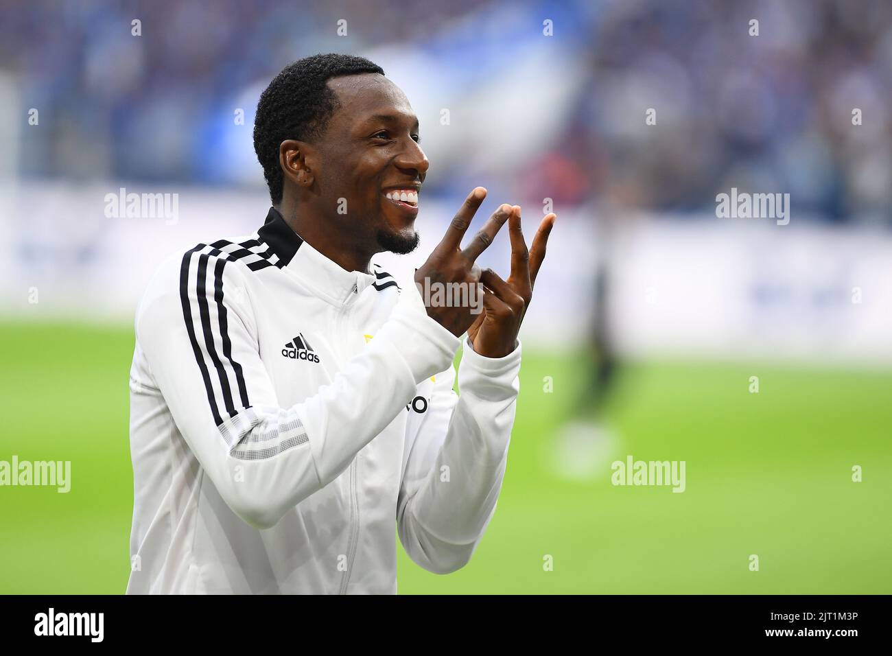 GELSENKIRCHEN, GERMANIA - 27 AGOSTO 2022: Sheraldo Becker. La partita di calcio della Bundesliga FC Schalke 04 contro Union Berlin Foto Stock