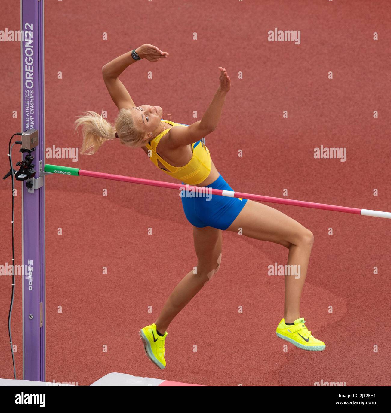 Yuliya Levchenko, Ucraina, gareggia nelle manches da salto femminile ai