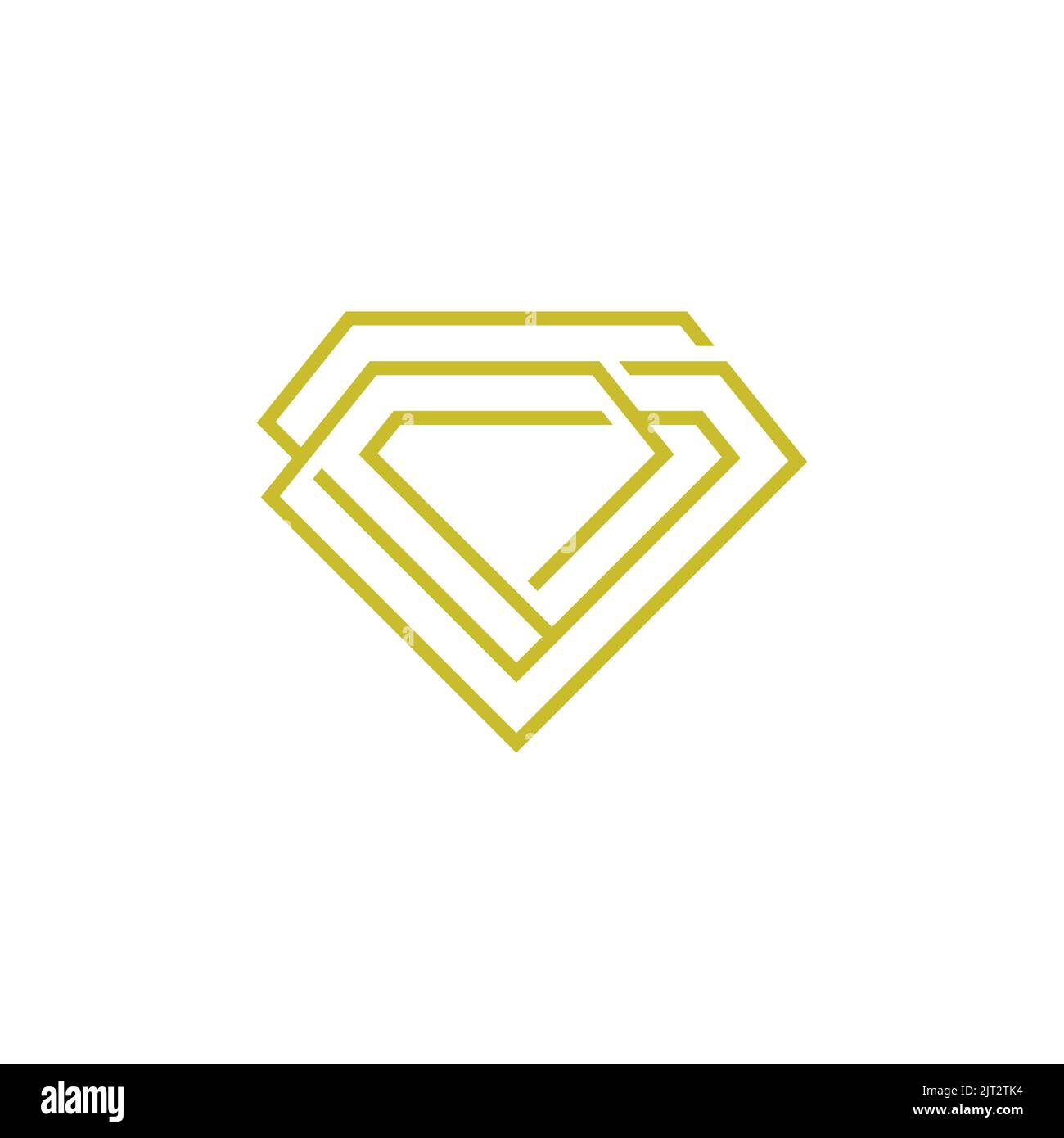 Immagine vettoriale del logo dei gioielli con linea diamantata. Diamante logo linea gioielli arte monolina icona immagine vettoriale Illustrazione Vettoriale