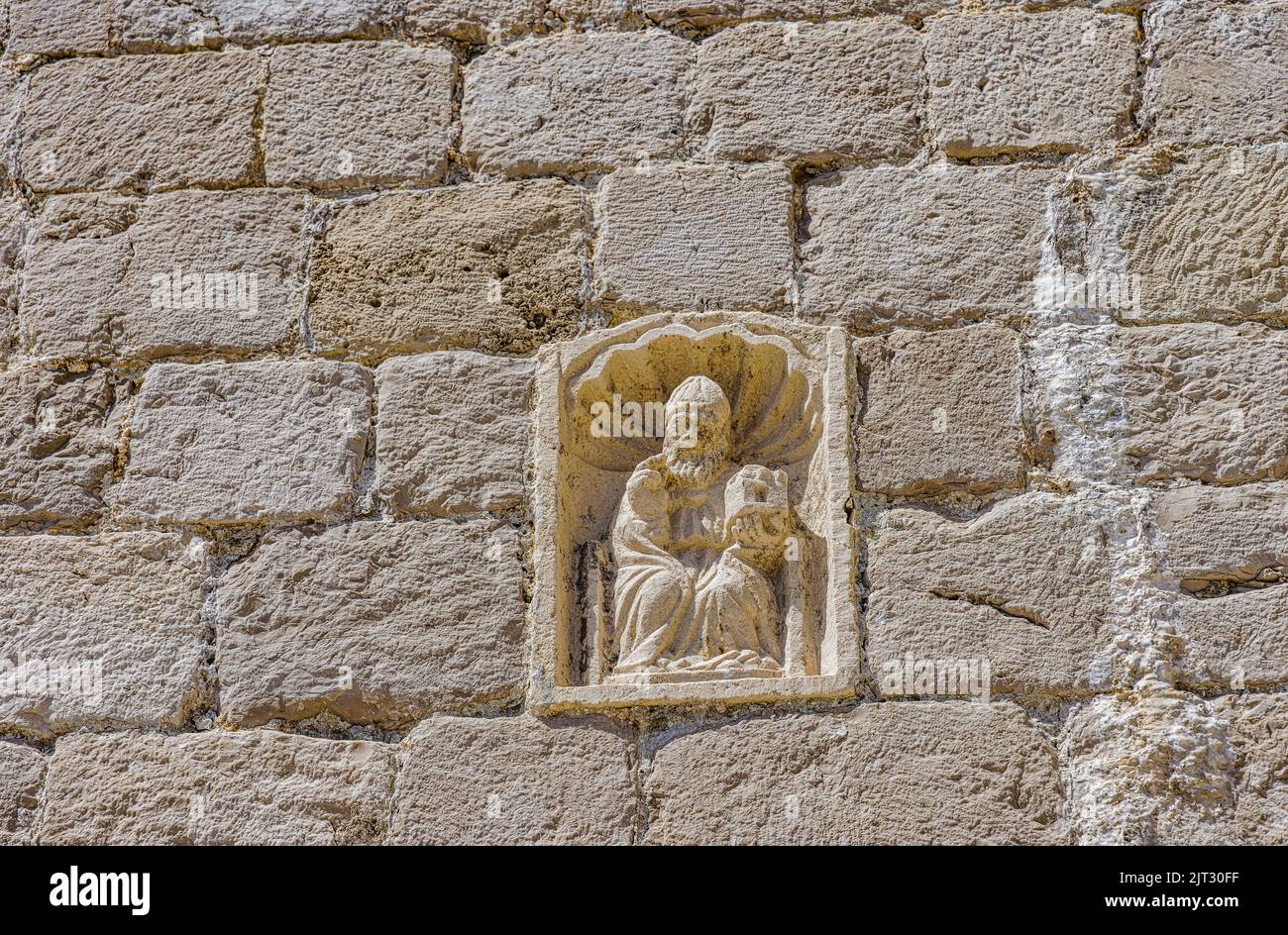 Statua medievale di san Blasio patrono di Dubrovnik. Foto Stock
