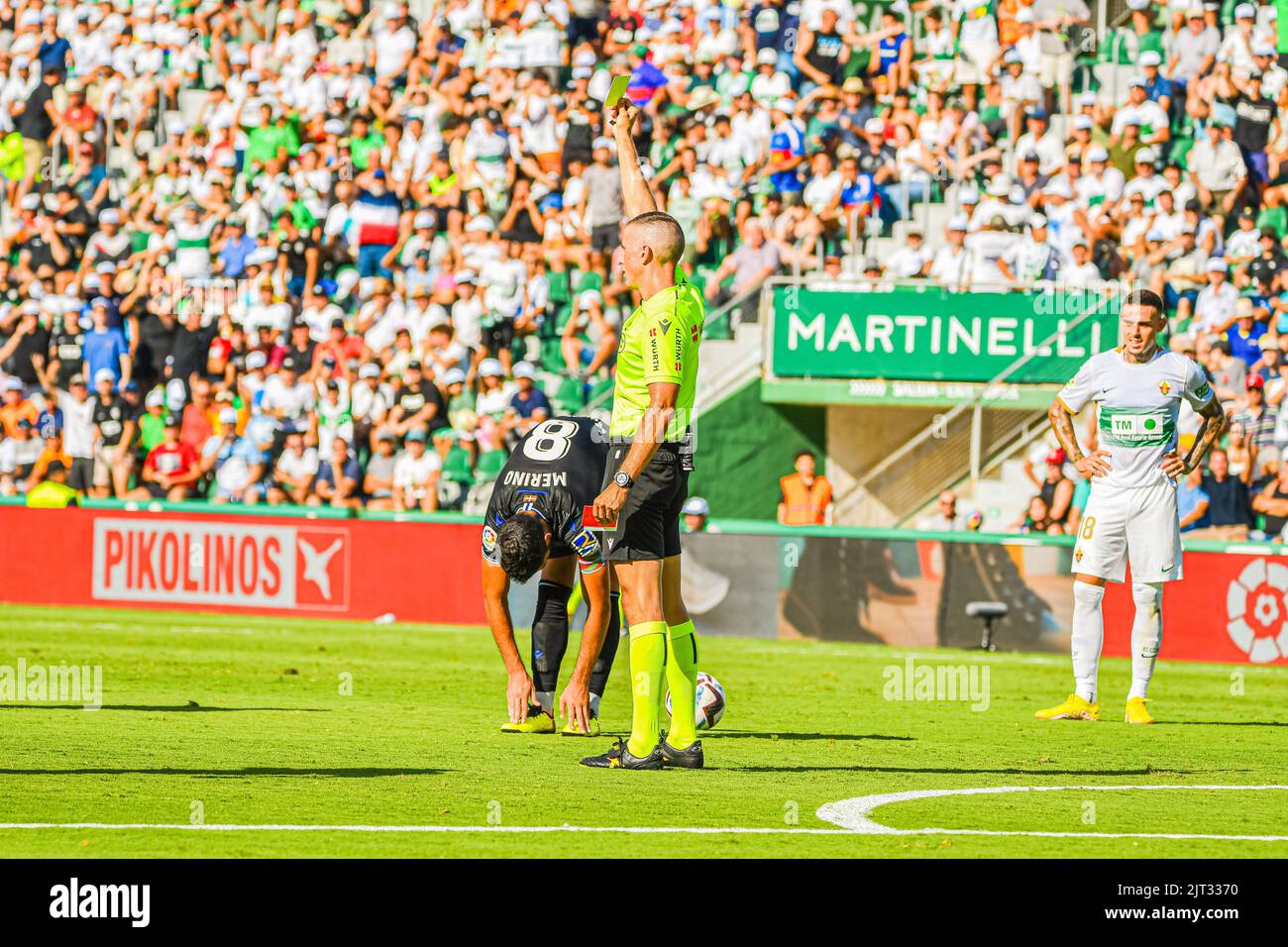 ELCHE, SPAGNA - 27 AGOSTO: Iglesias Villanueva durante la partita tra Elche CF e Real Sociedad de Futbol di la Liga Santander il 27 agosto 2022 a Martínez Valero a Elche, Spagna. (Foto di Samuel Carreño/ PX Images) Foto Stock