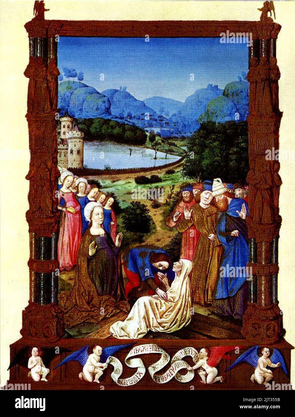 Tres riches Heures Jean de Colombe vera Croce. Foto Stock