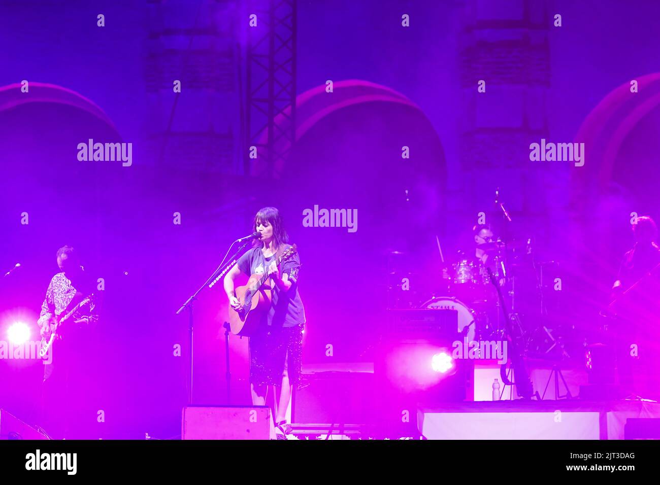 Mantova, Italia. 27th agosto 2022. Carmen Consoli, cantatrice italiana durante il suo concerto dal vivo a Mantova, presso Esedra Palazzo te, per il suo tour estivo 2022 Foto Stock