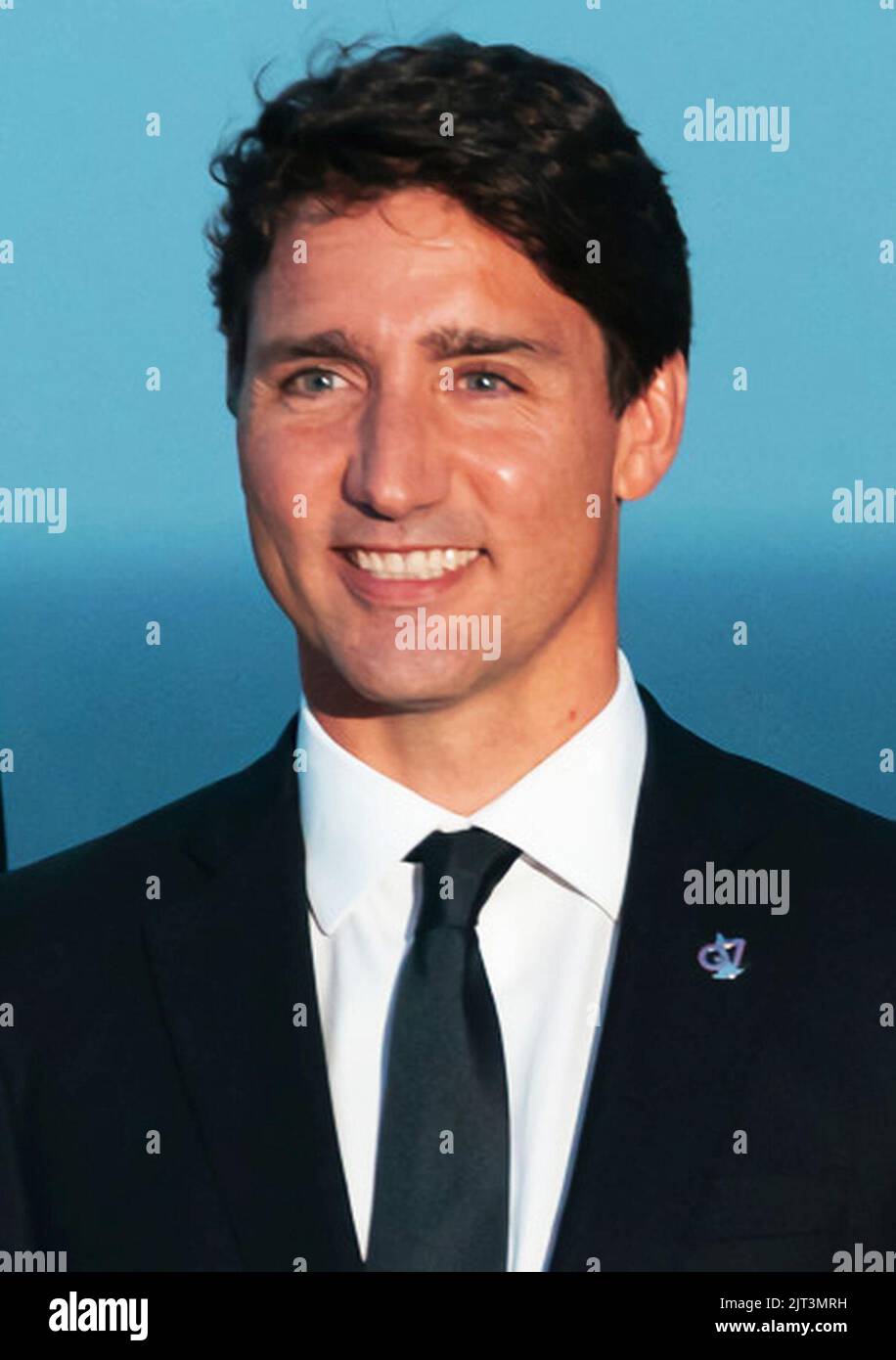 TrudeauG7 (illuminato). Foto Stock