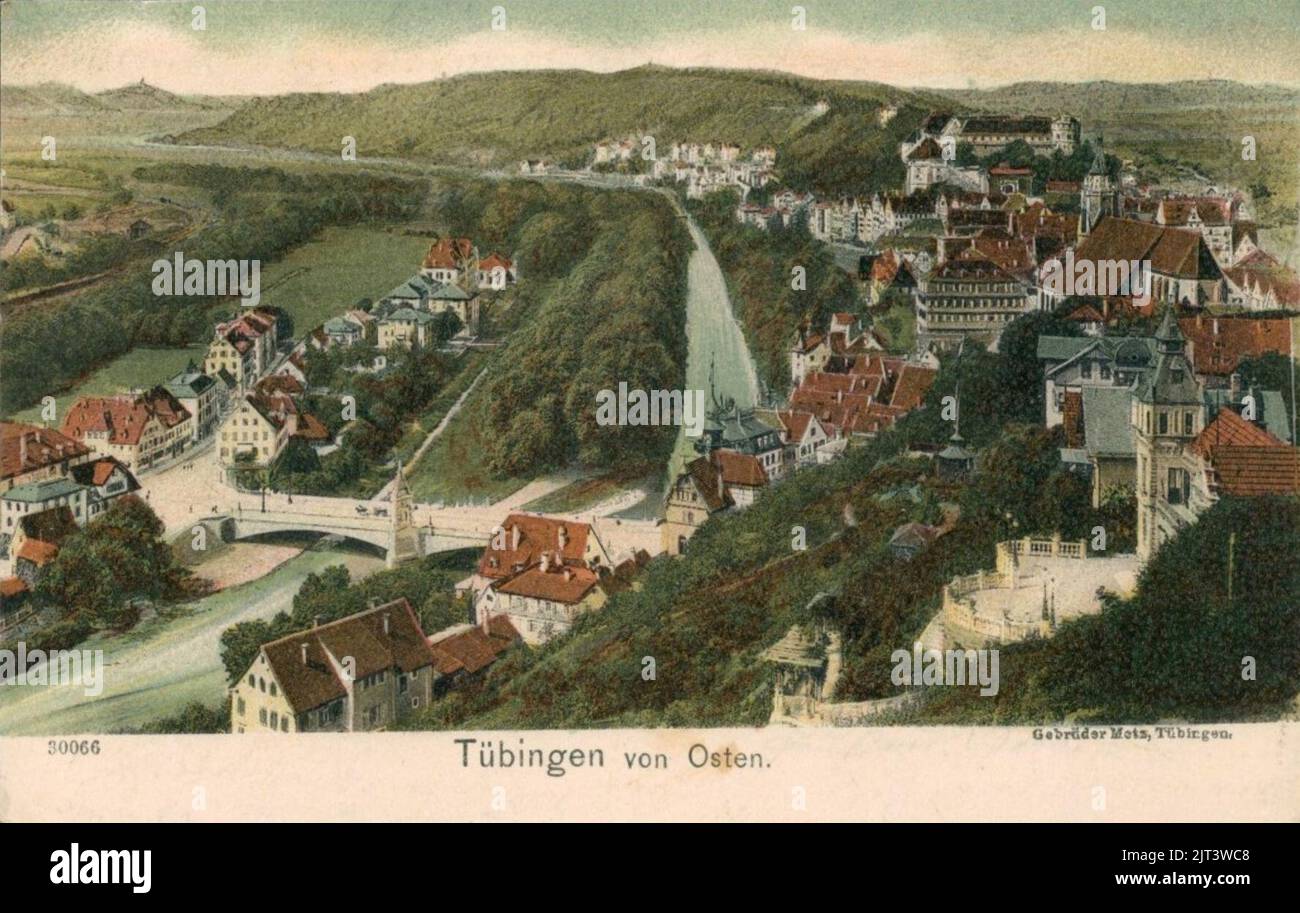 Tübingen von Osten (AK 30066 Gebr. Metz 1904). Foto Stock