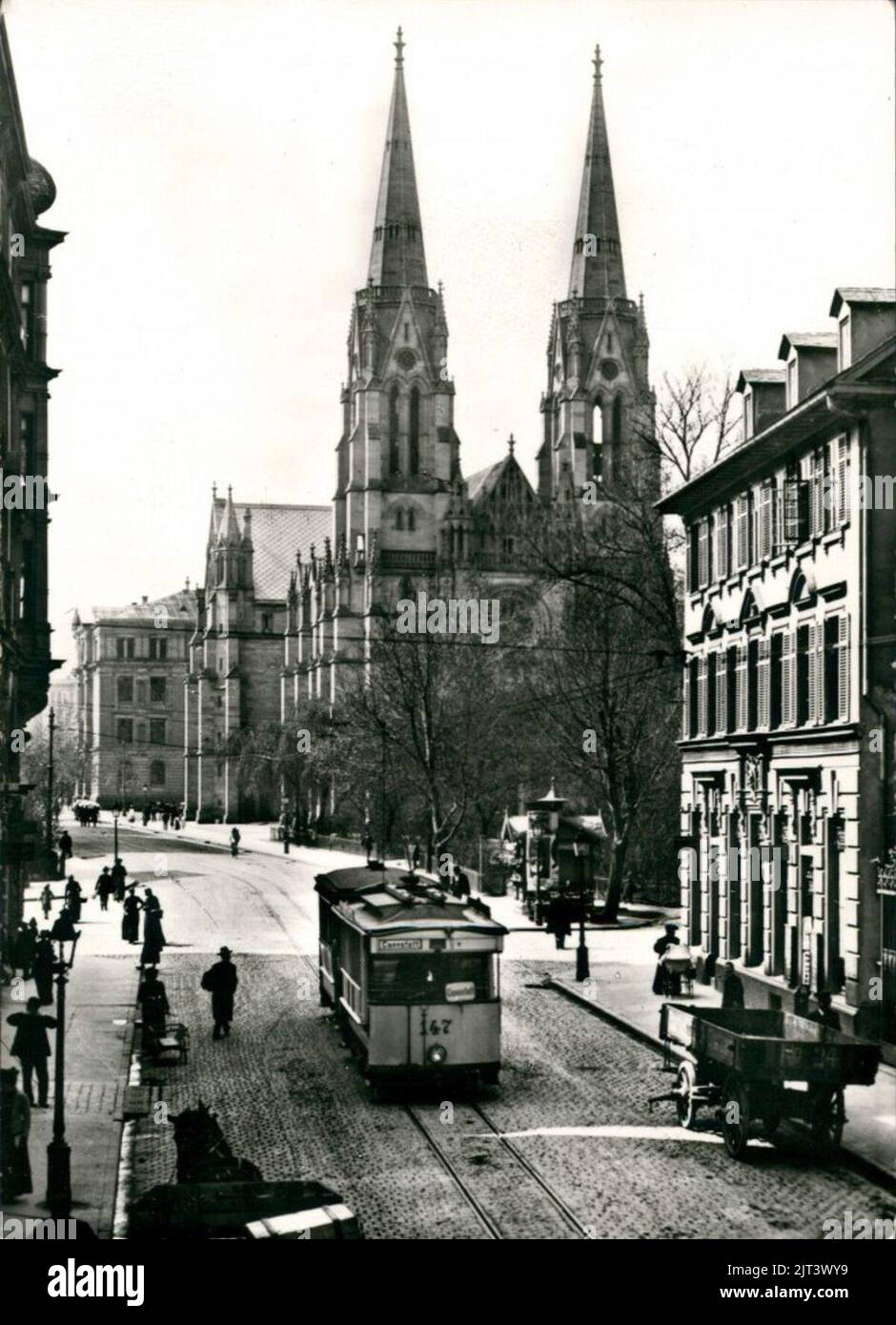 Tübinger Straße mit Marienkirche (AK 641,1126 Gebr. Metz 1905). Foto Stock