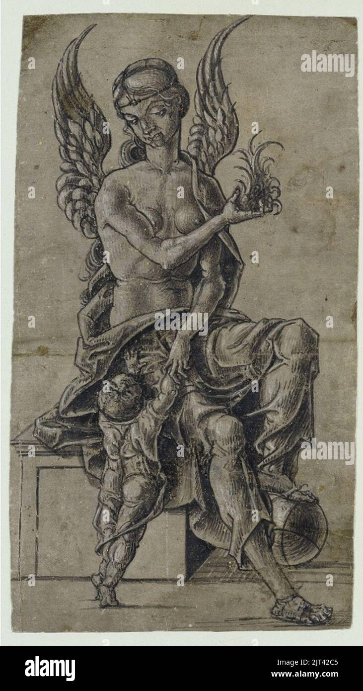 Tura - Allegorische Frauengestalt (Caritas), um 1460-1470 (tagliato). Foto Stock