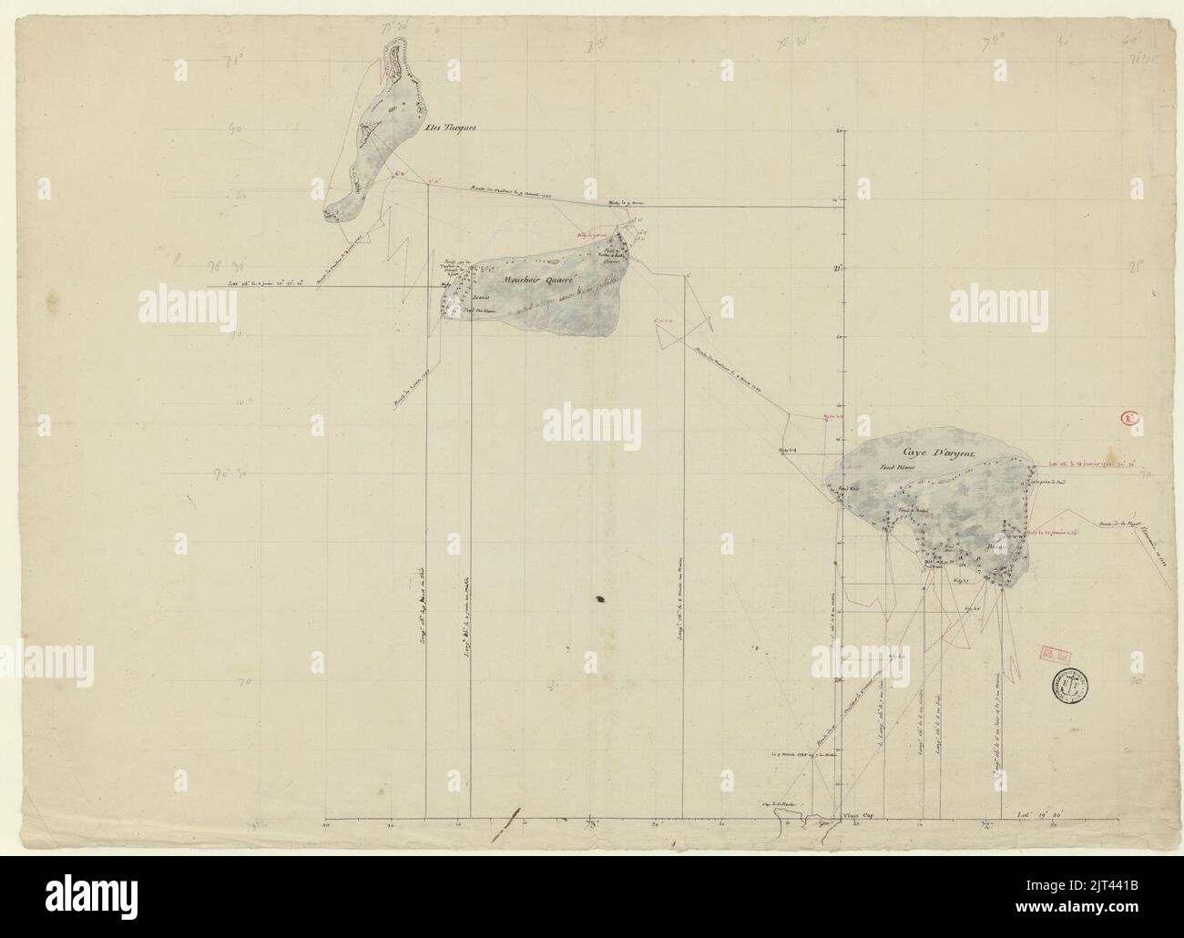 Turk Mouchoir Silver Banks 1787 grafico. Foto Stock