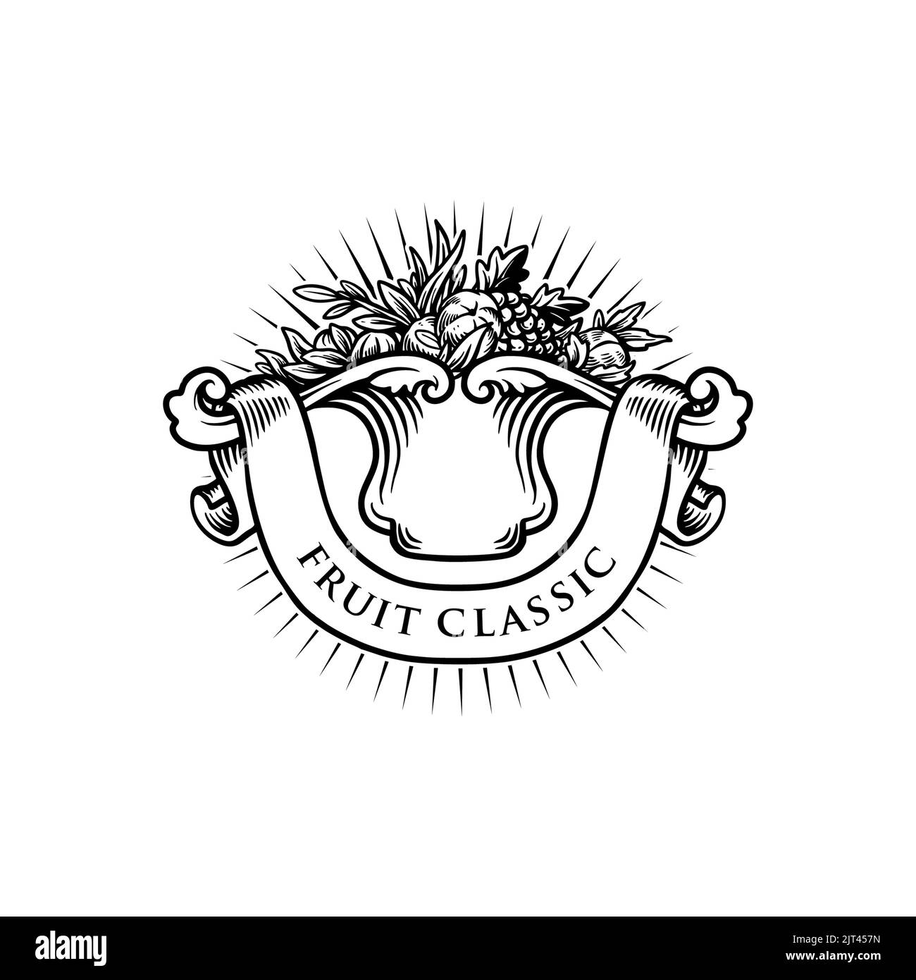 Antique Fruit Classic Logo illustrazioni vettoriali per il tuo lavoro Logo, mascotte merchandise t-shirt, adesivi e disegni di etichette, poster, biglietti d'auguri adv Foto Stock