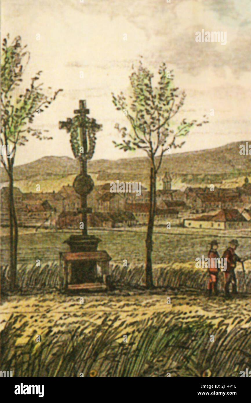 U Křížku, cca 1880. Foto Stock