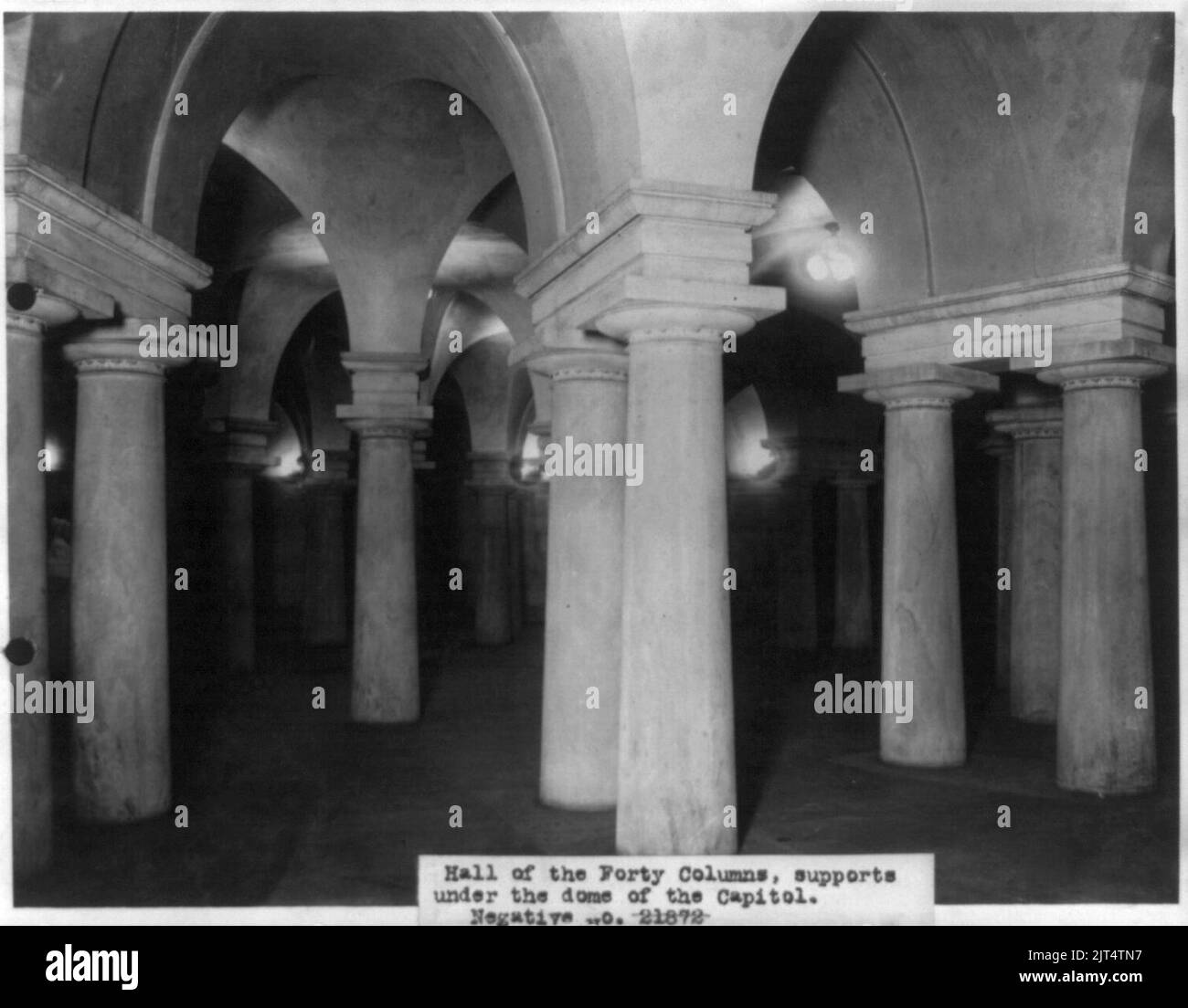 Interni del Campidoglio degli Stati Uniti - Sala delle quaranta colonne, sostiene sotto la cupola del Campidoglio Foto Stock