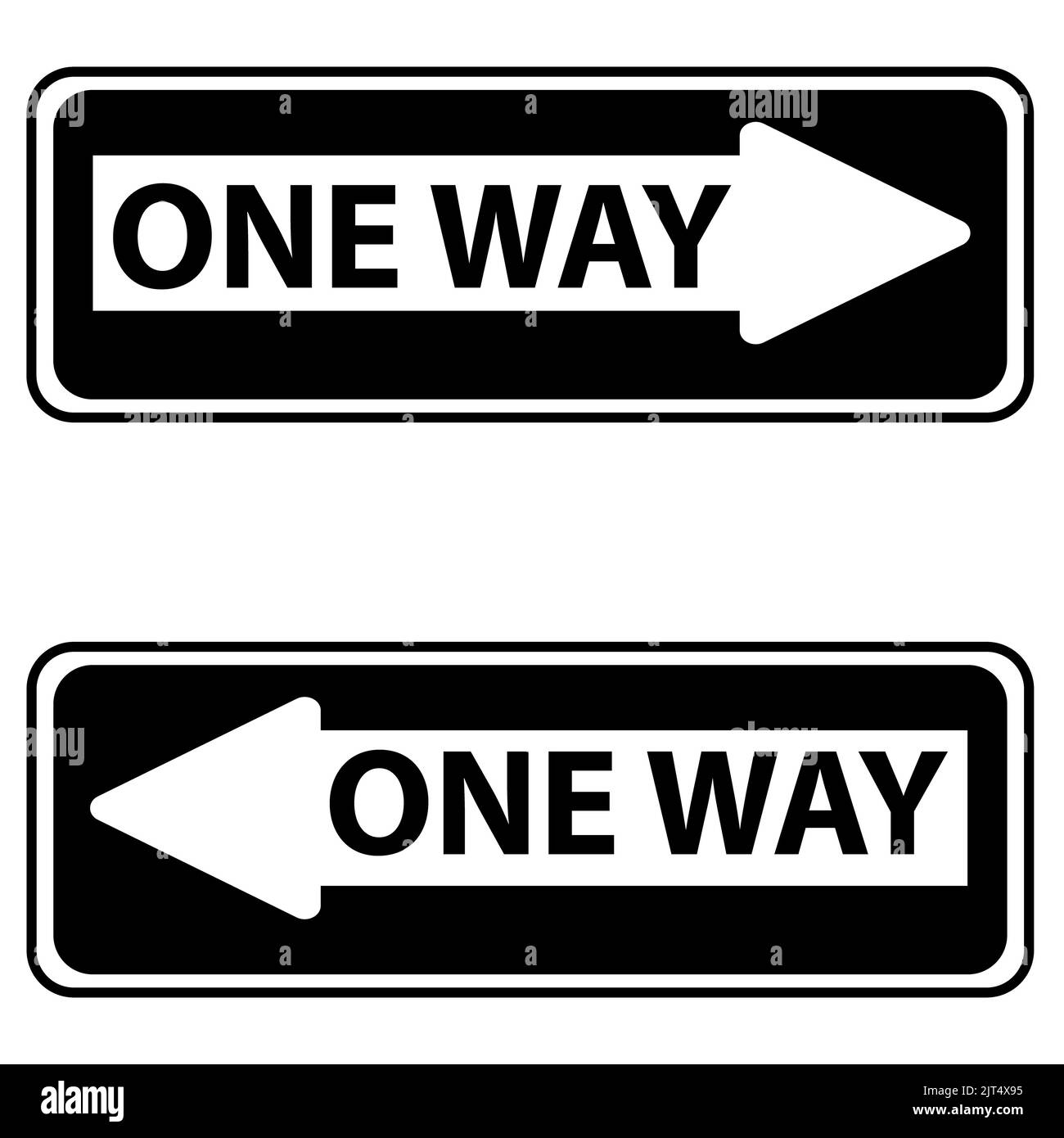 segnaletica stradale su sfondo bianco. simbolo di sola andata. stile piatto. Foto Stock