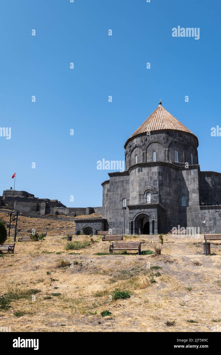 Moschea di Kumbet (Cattedrale di Kars), nota anche come Chiesa dei Santi Apostoli, ex chiesa Apostolica Armena a Kars, nella Turchia orientale Foto Stock