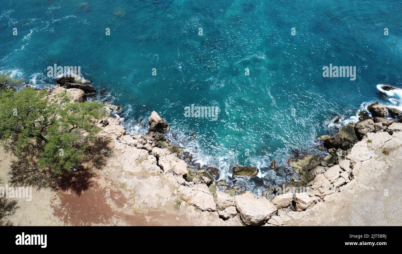 Linea del mare hawaiano dall'alto. Foto Stock