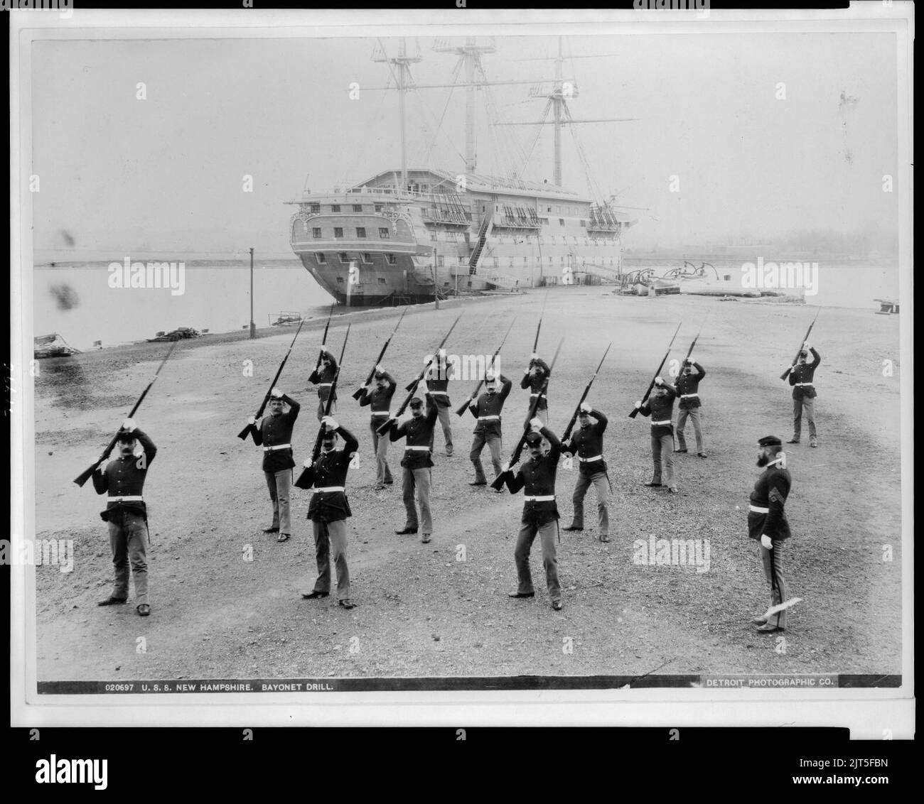 Il Museo della Portaerei U.S.S. New Hampshire. Trapano a baionetta Foto Stock