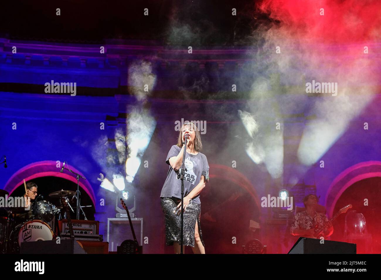 Esedra Palazzo te, Mantova, Italia, 27 agosto 2022, Carmen Consoli durante CARMEN CONSOLI - dal vivo 2022 - Concerto di Musica della cantante italiana Foto Stock