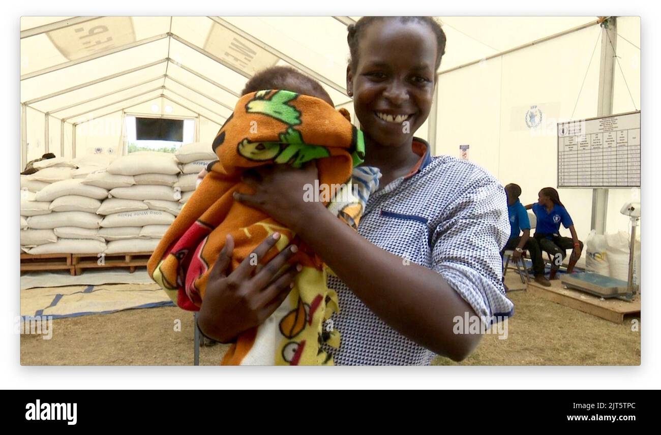 Uganda rifugiati insediamenti distribuzione alimentare d'emergenza (41718230461). Foto Stock