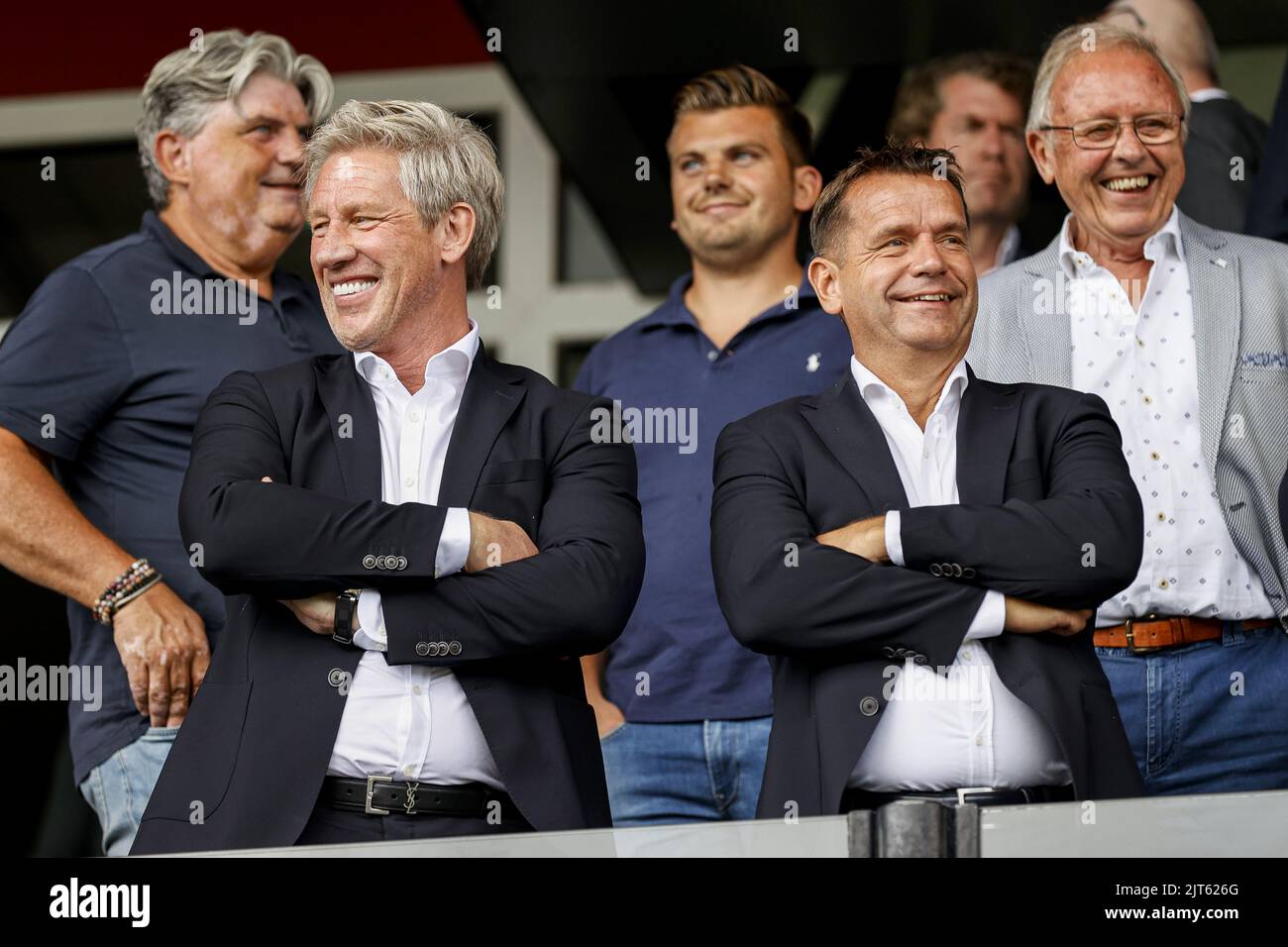 Utrecht, Paesi Bassi. 28th ago, 2022. ROTTERDAM - (lr) General Manager Marcel Brands, Commercial Director Frans Janssen durante la partita olandese di Eredivie tra sbv Excelsior e PSV Eindhoven allo stadio Van Donge & De Roo il 28 agosto 2022 a Rotterdam, Paesi Bassi. ANP PIETER STAM DE YOUNG Credit: ANP/Alamy Live News Foto Stock