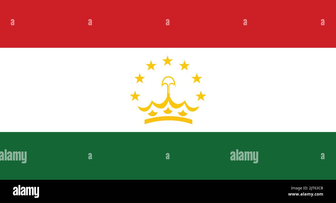 Tagikistan bandiera nazionale - bandiera vettoriale del Tagikistan Illustrazione Vettoriale