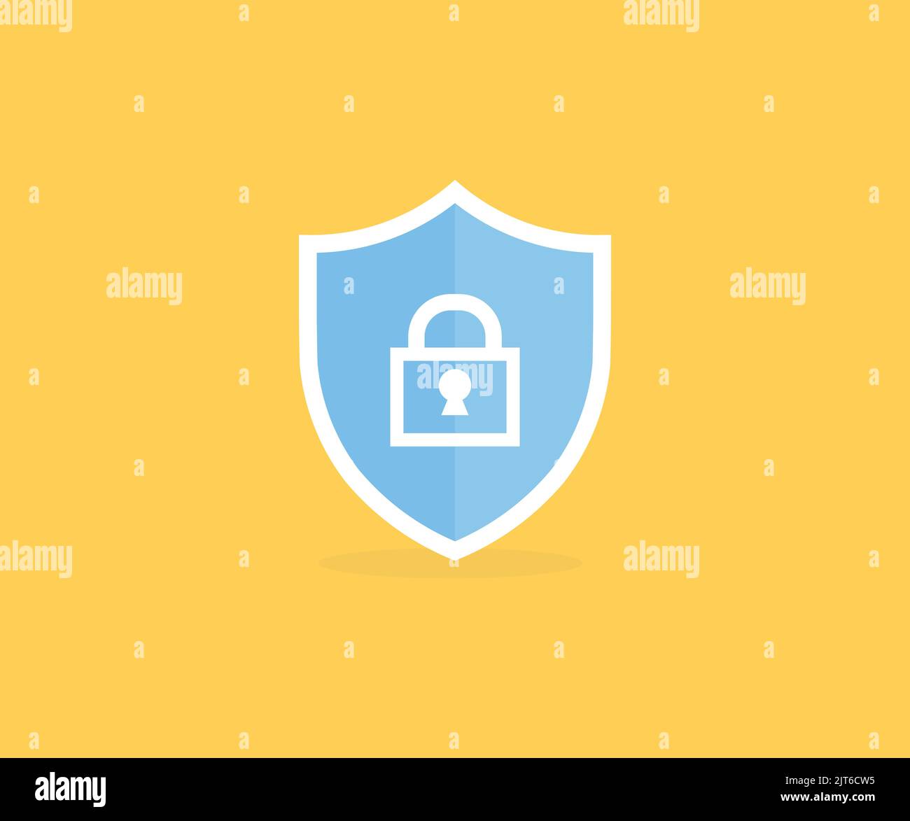 Concetto di sicurezza, lucchetto, design del logo Cyber Security Data Protection. Protezione dei dati e disegno e illustrazione del vettore di accesso sicuro a Internet. Illustrazione Vettoriale