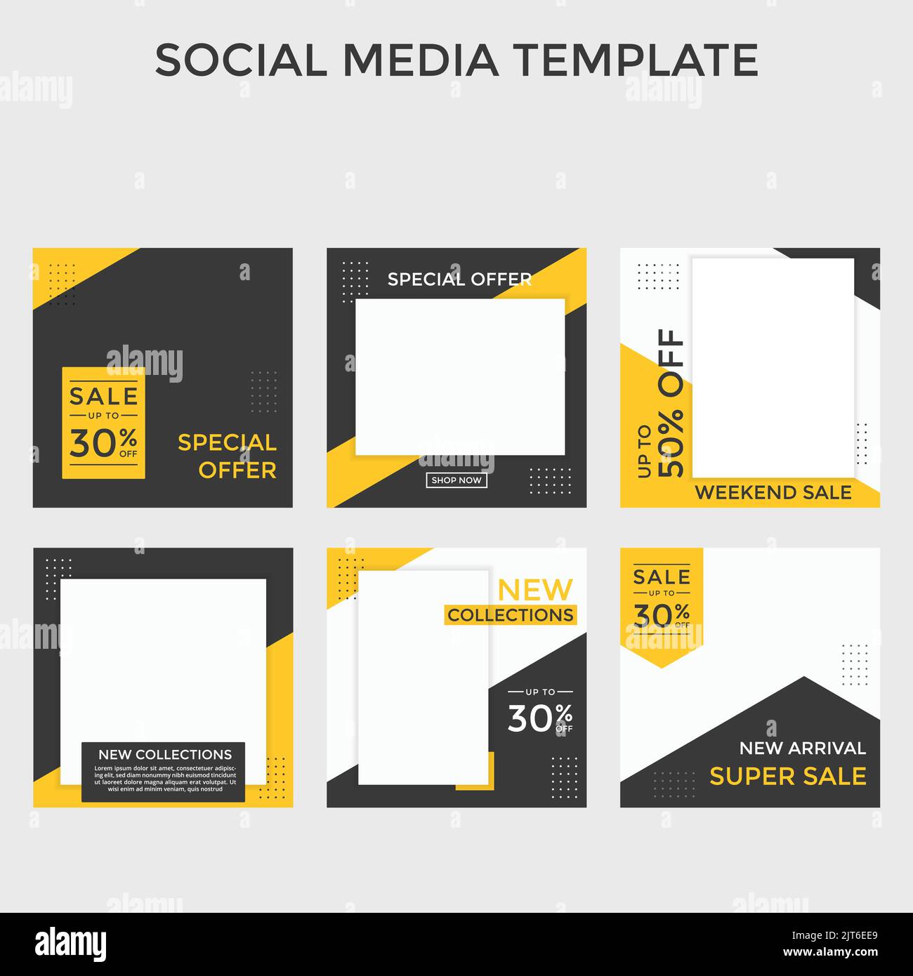 Social media modello banner blog promozione vendita moda. Completamente modificabile Instagram e Facebook quadrato post cornice puzzle vendita poster organico. Fresco voi Illustrazione Vettoriale
